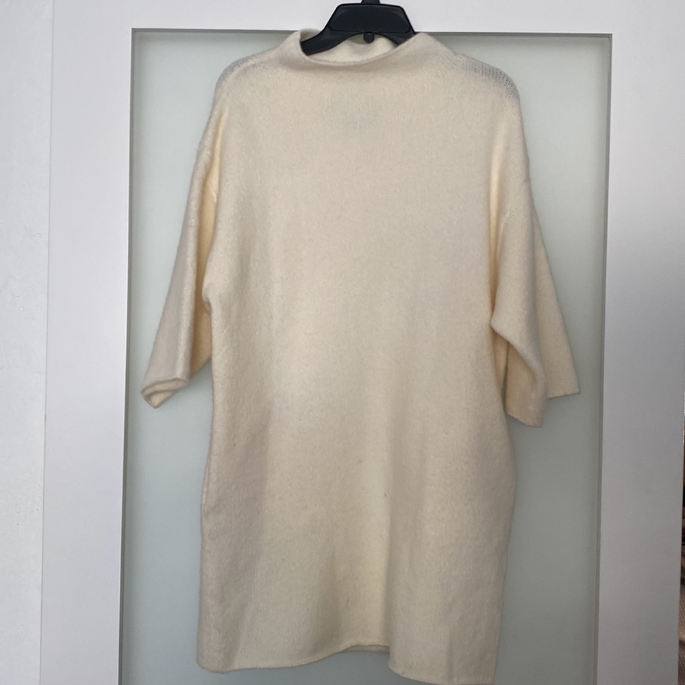 C/MEO collective cream ivory mock neck sweater mini dress short sleeve size XS